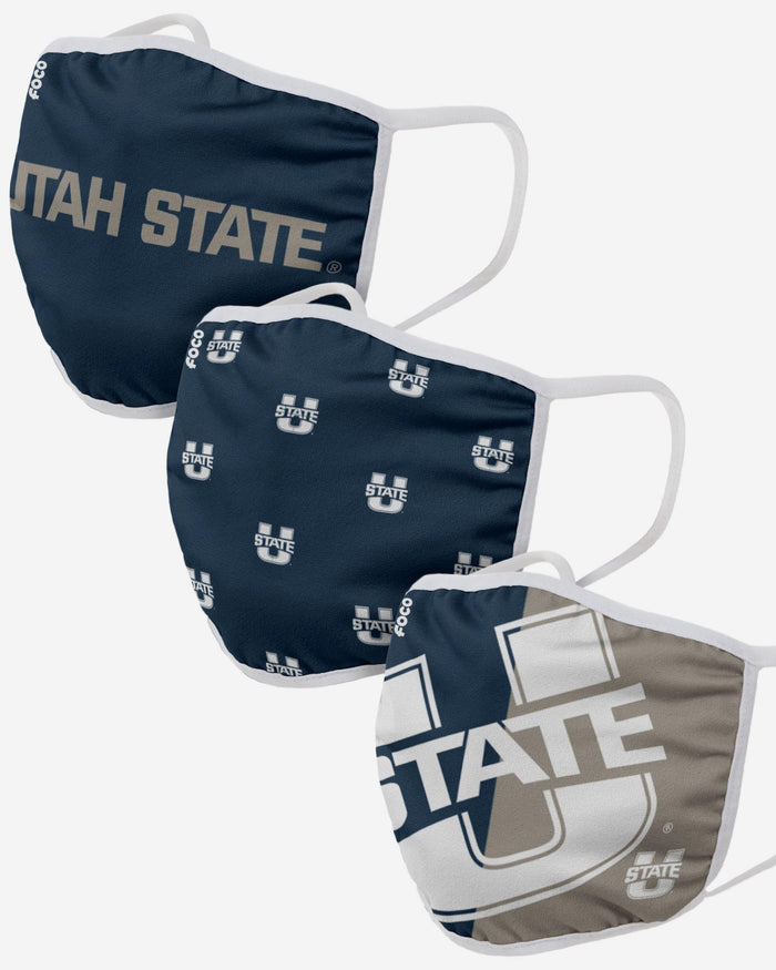 Utah State Aggies 3 Pack Face Cover FOCO - FOCO.com