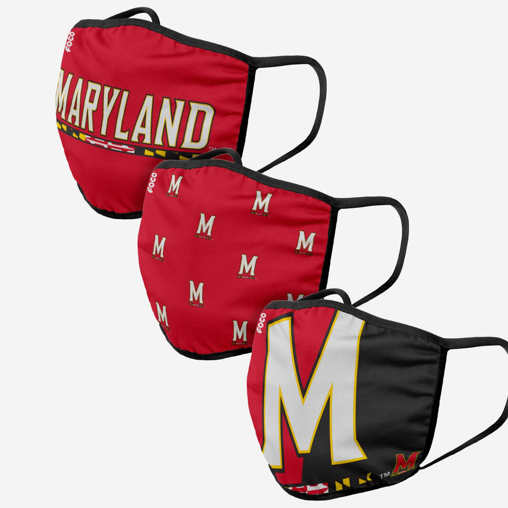 Maryland Terrapins 3 Pack Face Cover FOCO - FOCO.com