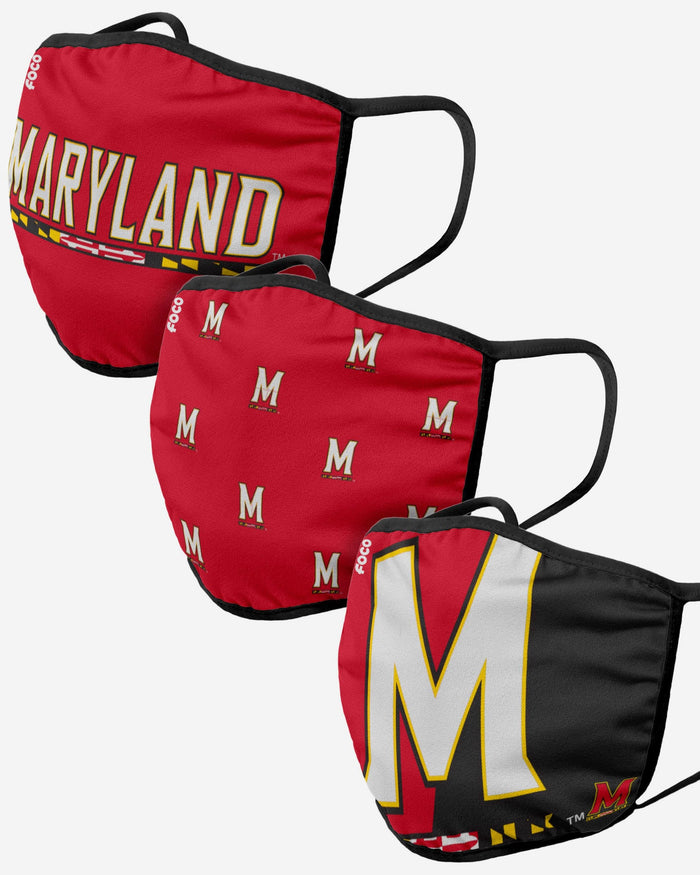 Maryland Terrapins 3 Pack Face Cover FOCO - FOCO.com