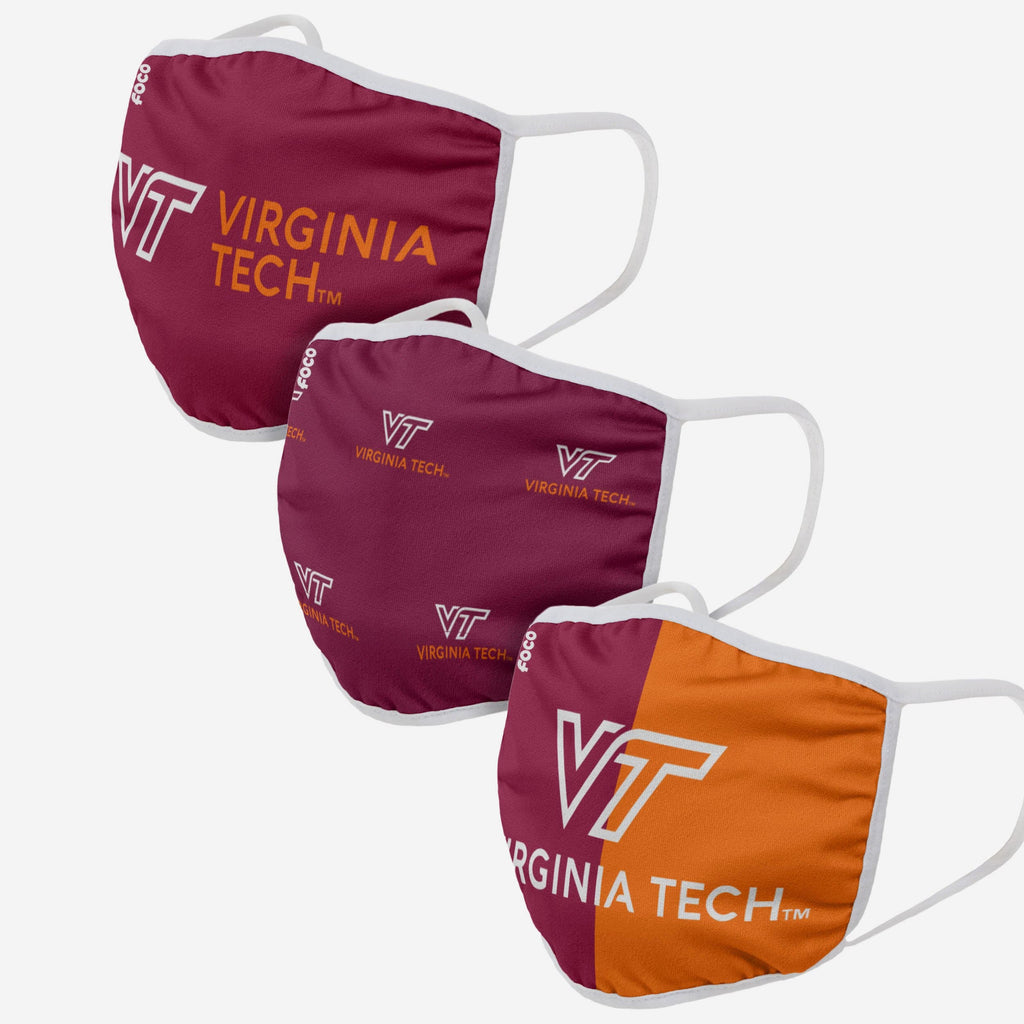 Virginia Tech Hokies 3 Pack Face Cover FOCO - FOCO.com