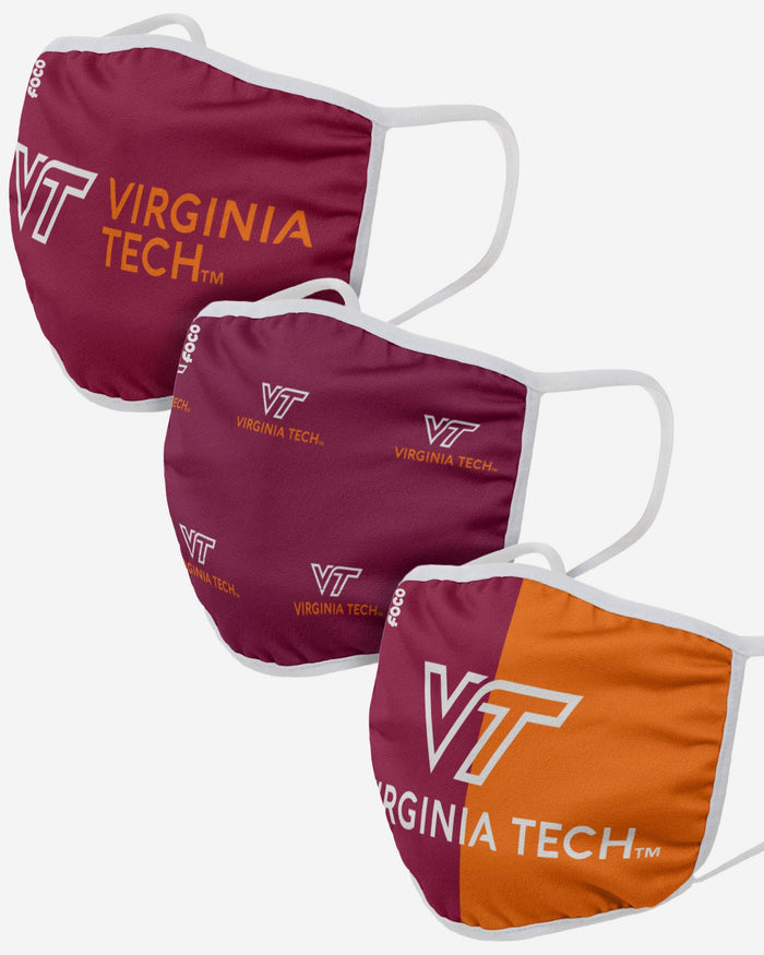 Virginia Tech Hokies 3 Pack Face Cover FOCO - FOCO.com