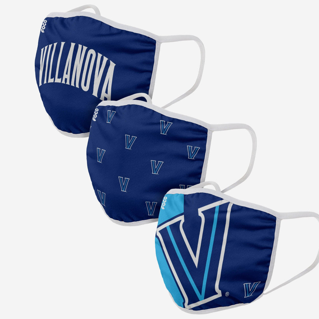 Villanova Wildcats 3 Pack Face Cover FOCO - FOCO.com