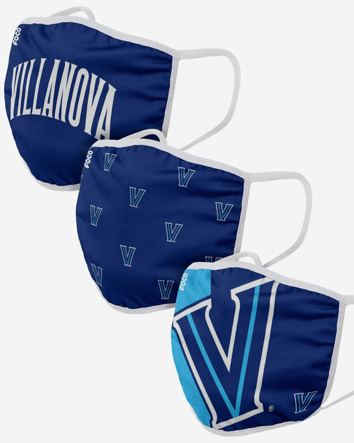 Villanova Wildcats 3 Pack Face Cover FOCO - FOCO.com