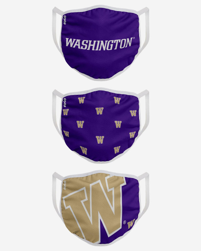 Washington Huskies 3 Pack Face Cover FOCO - FOCO.com