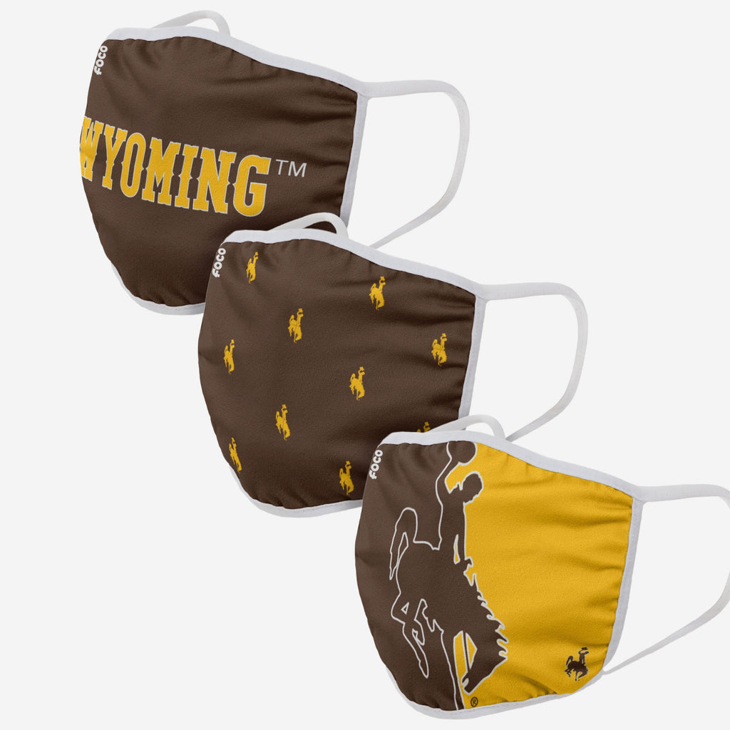 Wyoming Cowboys 3 Pack Face Cover FOCO - FOCO.com