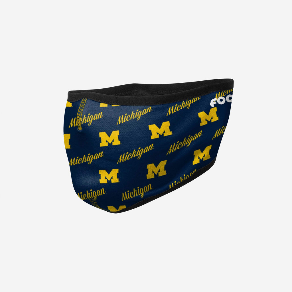 Michigan Wolverines Repeat Script Earband Face Cover FOCO - FOCO.com