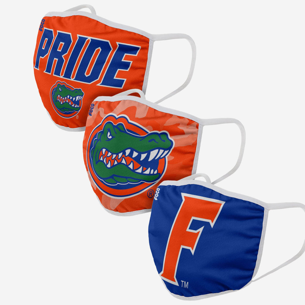 Florida Gators Super Fan 3 Pack Face Cover FOCO - FOCO.com