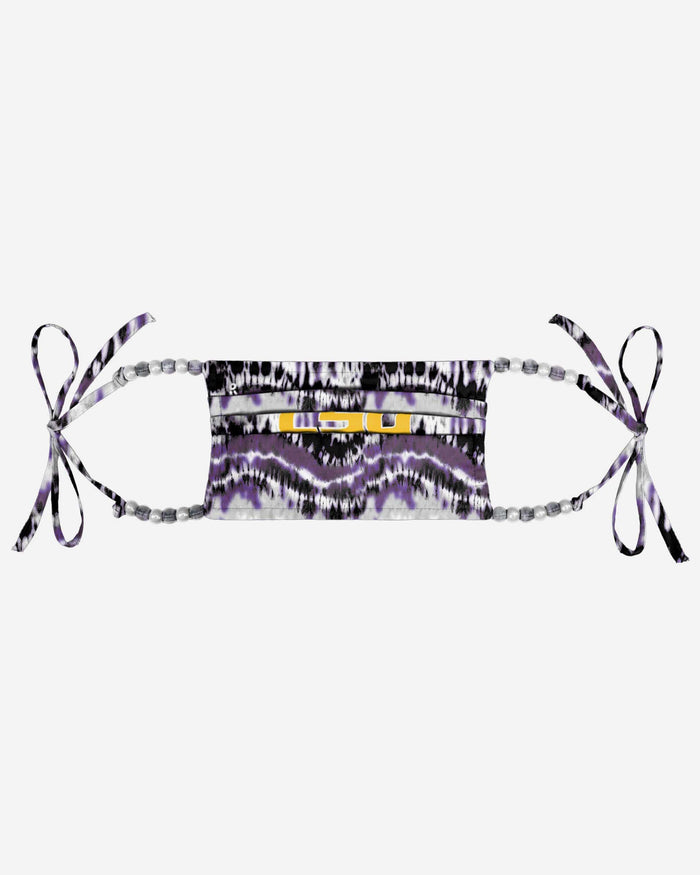 LSU Tigers Tie-Dye Beaded Tie-Back Face Cover FOCO - FOCO.com