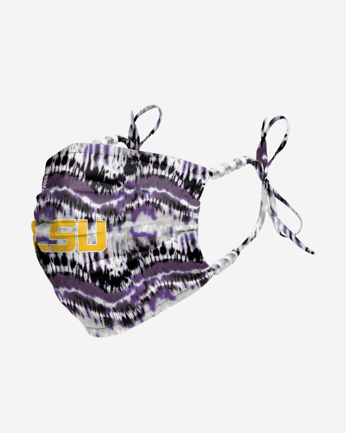 LSU Tigers Tie-Dye Beaded Tie-Back Face Cover FOCO - FOCO.com