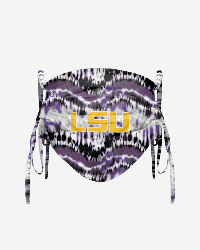 LSU Tigers Tie-Dye Beaded Tie-Back Face Cover FOCO - FOCO.com