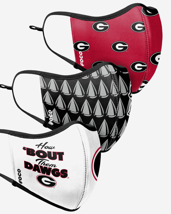 Georgia Bulldogs Thematic Sport 3 Pack Face Cover FOCO - FOCO.com