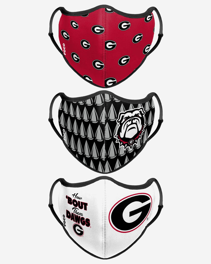 Georgia Bulldogs Thematic Sport 3 Pack Face Cover FOCO - FOCO.com