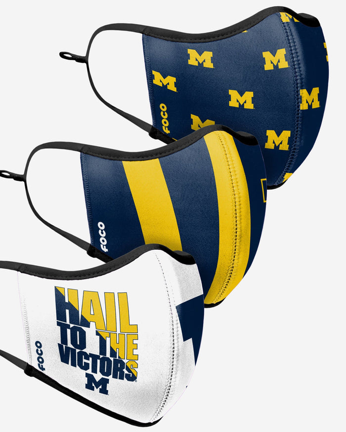 Michigan Wolverines Thematic Sport 3 Pack Face Cover FOCO - FOCO.com