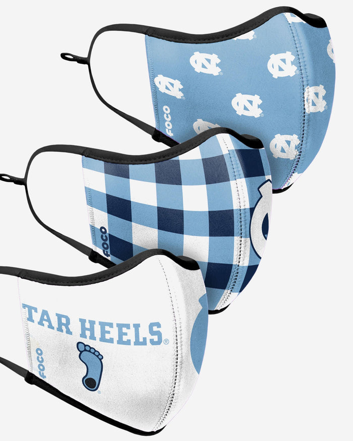 North Carolina Tar Heels Thematic Sport 3 Pack Face Cover FOCO - FOCO.com