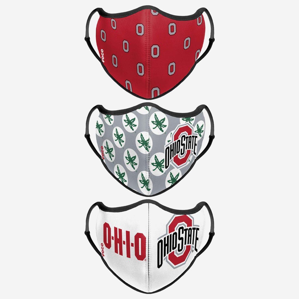 Ohio State Buckeyes Thematic Sport 3 Pack Face Cover FOCO - FOCO.com