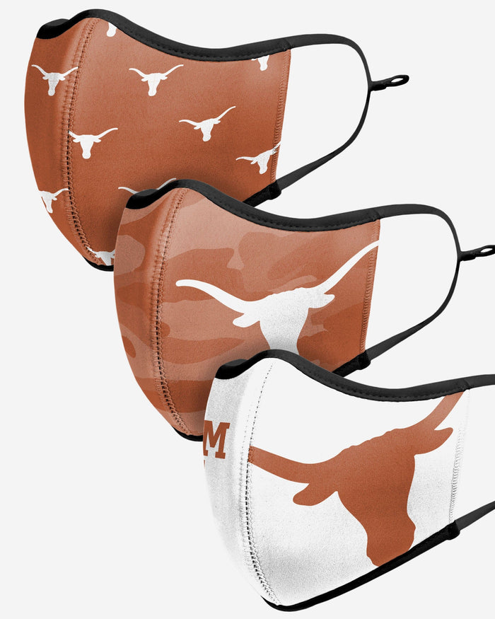 Texas Longhorns Thematic Sport 3 Pack Face Cover FOCO - FOCO.com