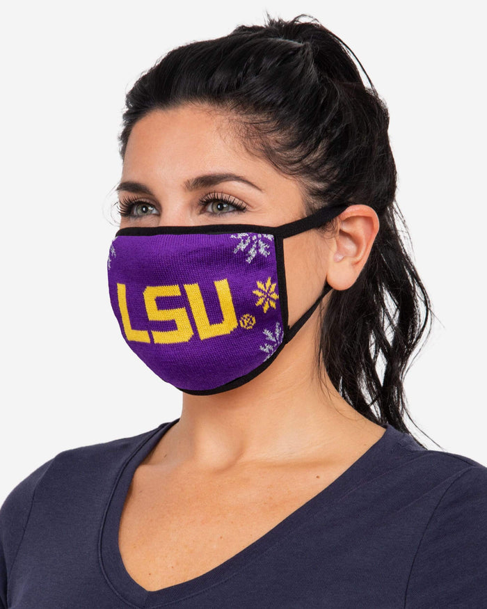 LSU Tigers Womens Knit 2 Pack Face Cover FOCO - FOCO.com