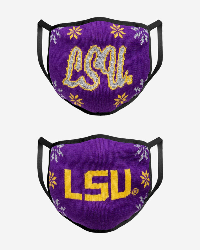 LSU Tigers Womens Knit 2 Pack Face Cover FOCO - FOCO.com