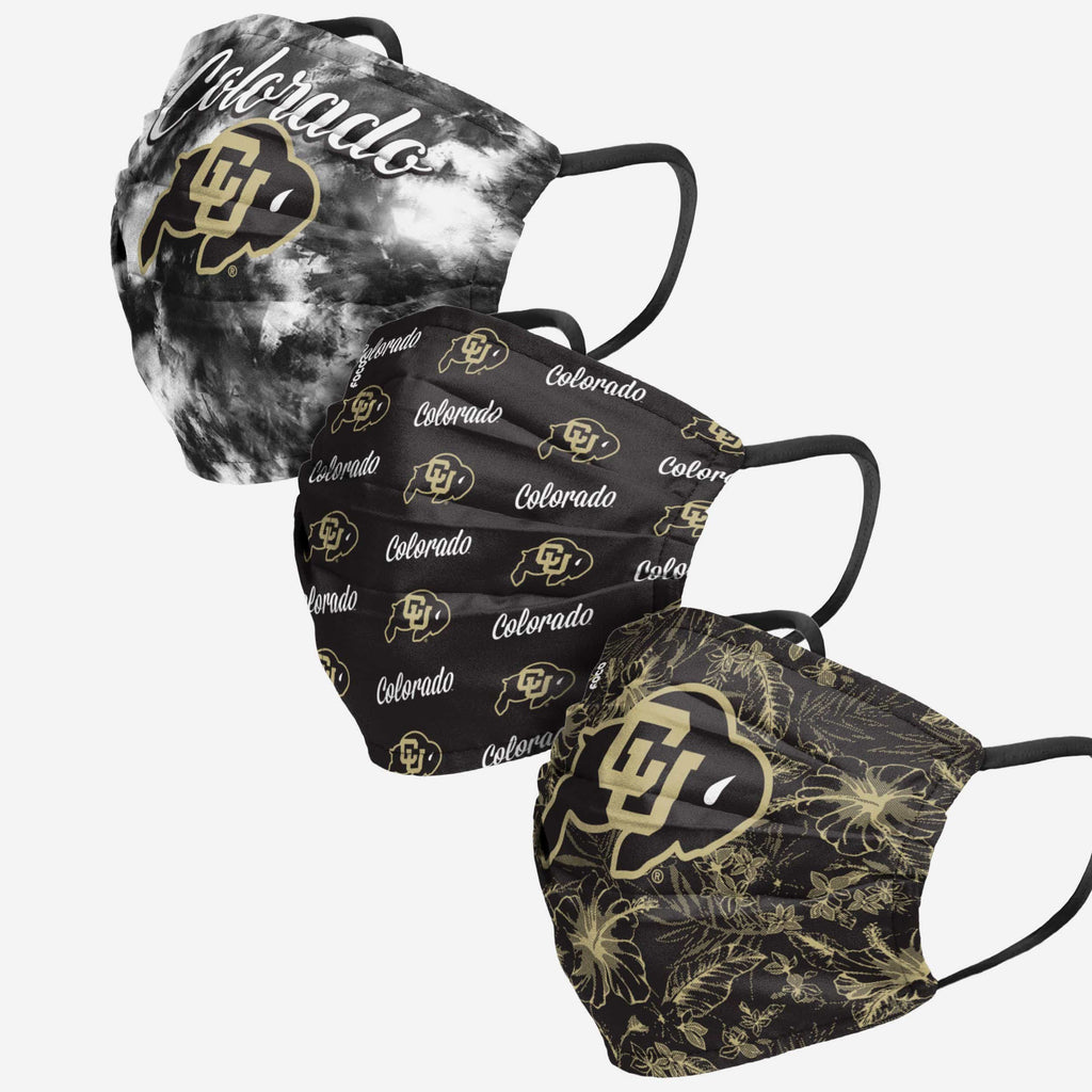 Colorado Buffaloes Womens Matchday 3 Pack Face Cover FOCO - FOCO.com