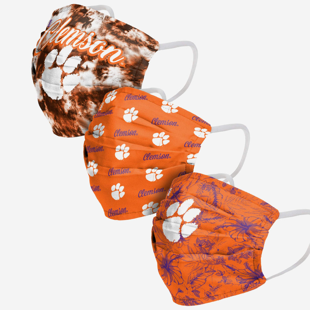 Clemson Tigers Womens Matchday 3 Pack Face Cover FOCO - FOCO.com