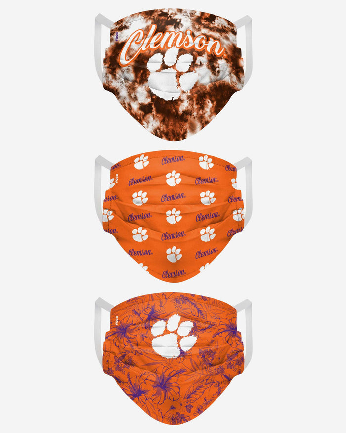 Clemson Tigers Womens Matchday 3 Pack Face Cover FOCO - FOCO.com