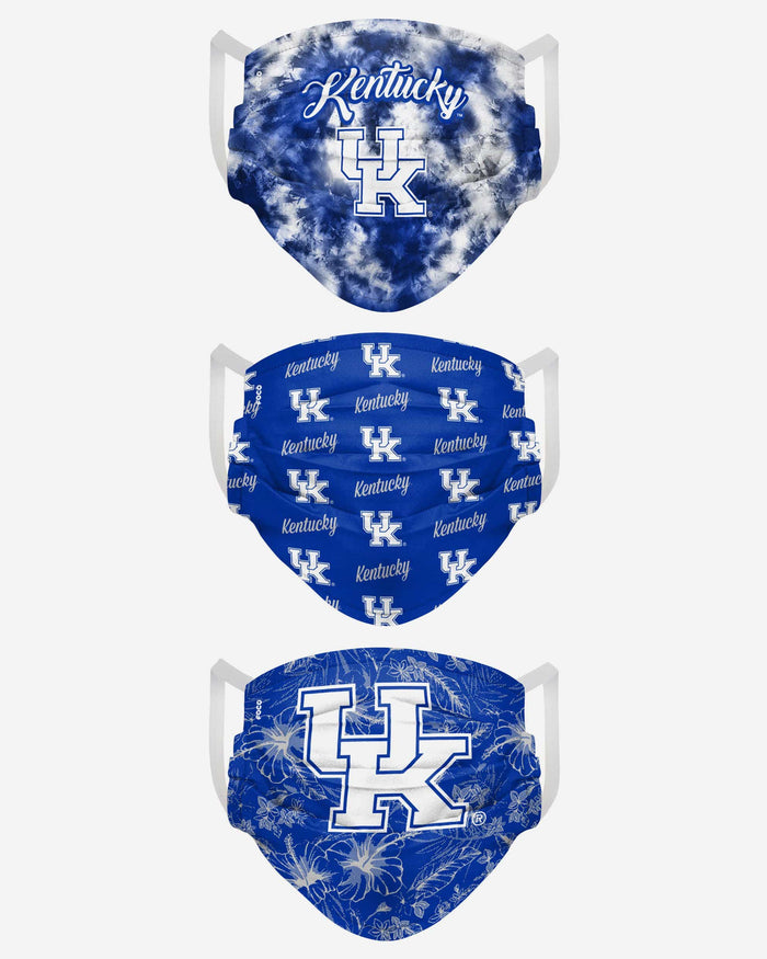 Kentucky Wildcats Womens Matchday 3 Pack Face Cover FOCO - FOCO.com