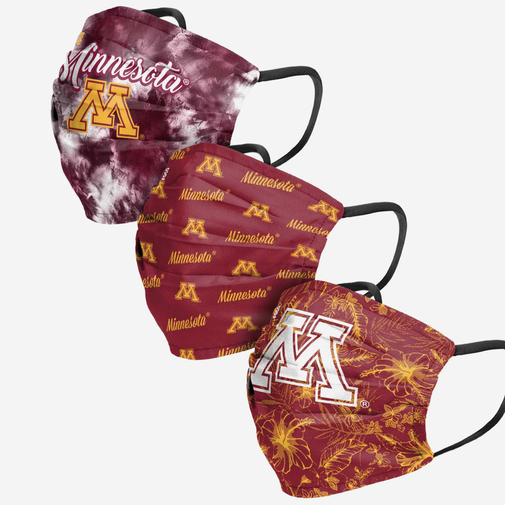 Minnesota Golden Gophers Womens Matchday 3 Pack Face Cover FOCO - FOCO.com