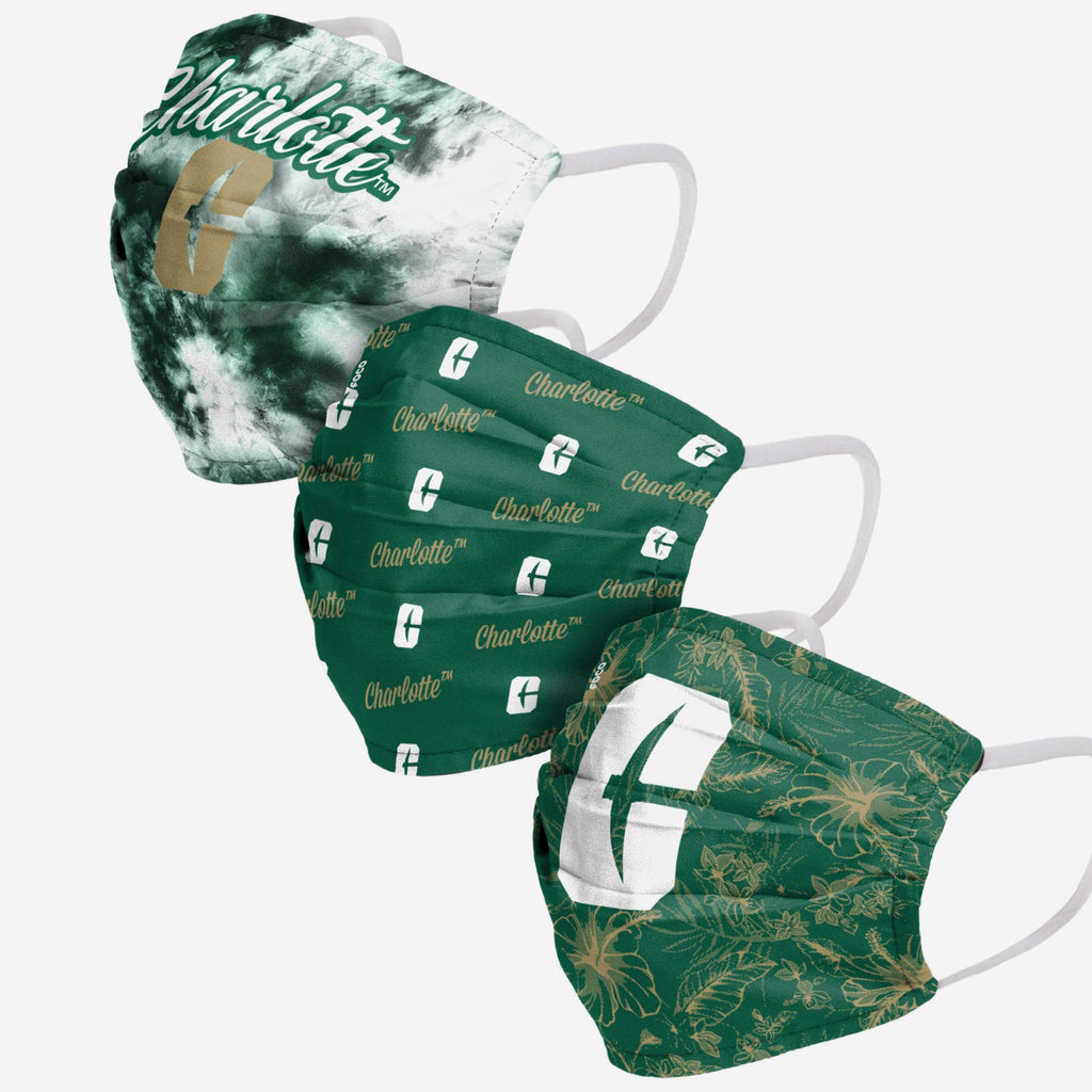 North Carolina Charlotte 49ers Womens Matchday 3 Pack Face Cover FOCO - FOCO.com