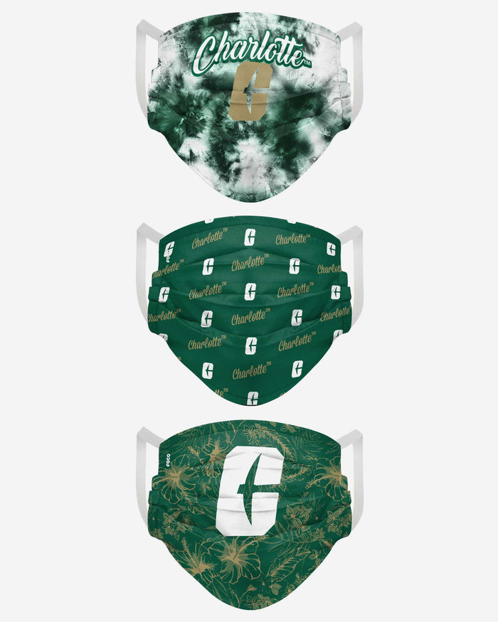 North Carolina Charlotte 49ers Womens Matchday 3 Pack Face Cover FOCO - FOCO.com