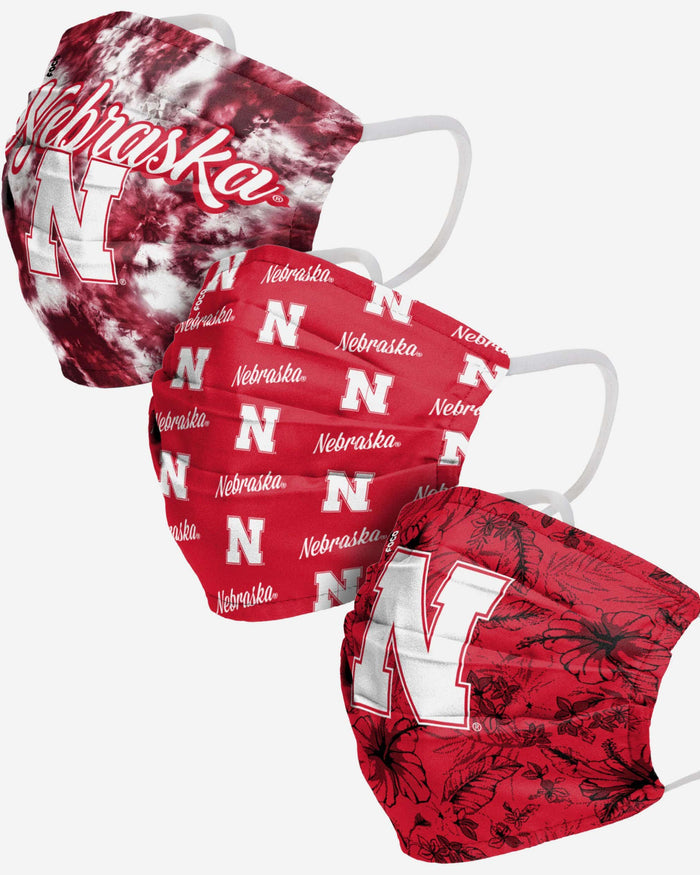 Nebraska Cornhuskers Womens Matchday 3 Pack Face Cover FOCO - FOCO.com