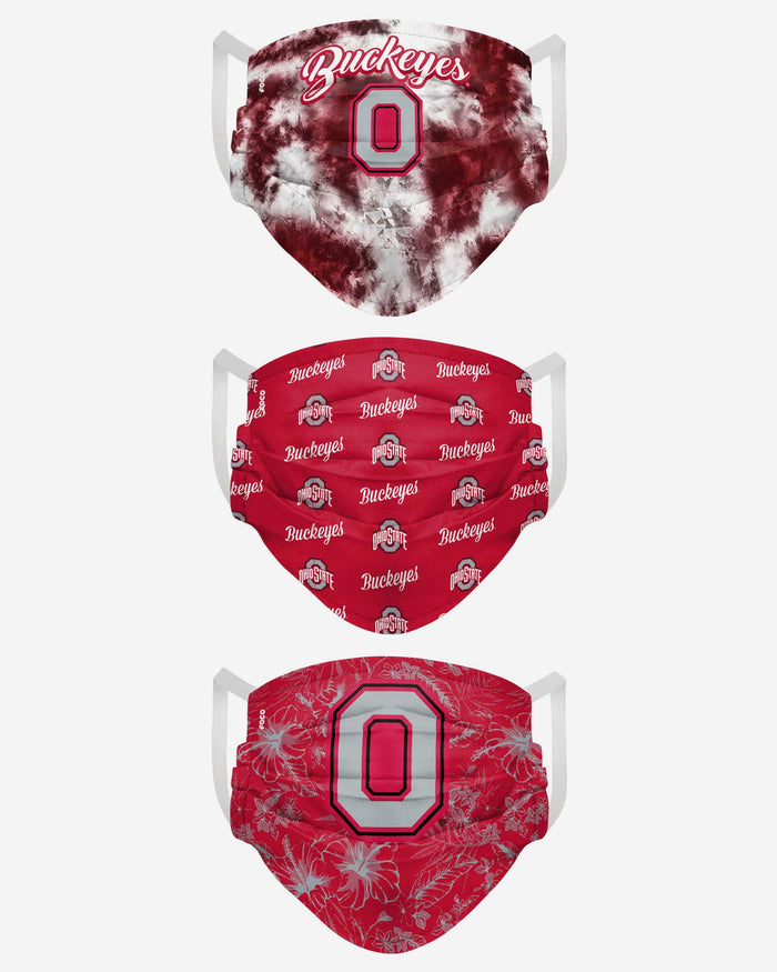 Ohio State Buckeyes Womens Matchday 3 Pack Face Cover FOCO - FOCO.com