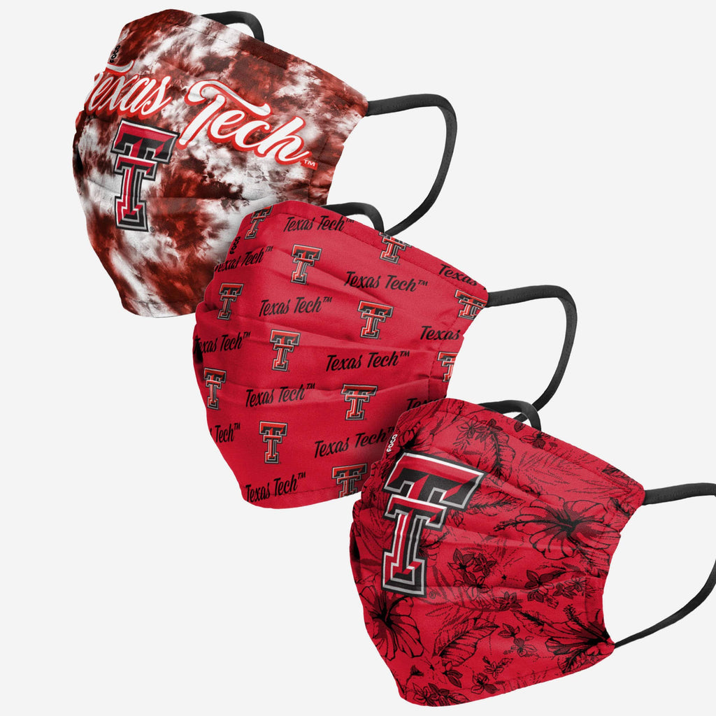 Texas Tech Red Raiders Womens Matchday 3 Pack Face Cover FOCO - FOCO.com