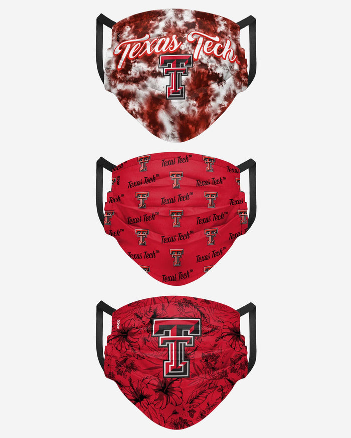 Texas Tech Red Raiders Womens Matchday 3 Pack Face Cover FOCO - FOCO.com