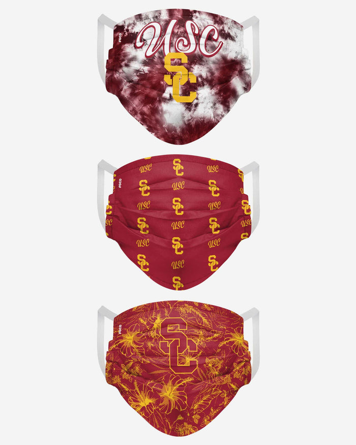 USC Trojans Womens Matchday 3 Pack Face Cover FOCO - FOCO.com