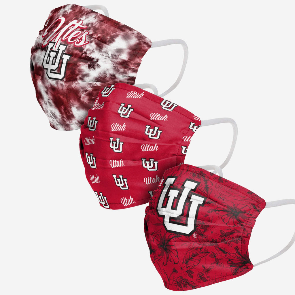 Utah Utes Womens Matchday 3 Pack Face Cover FOCO - FOCO.com