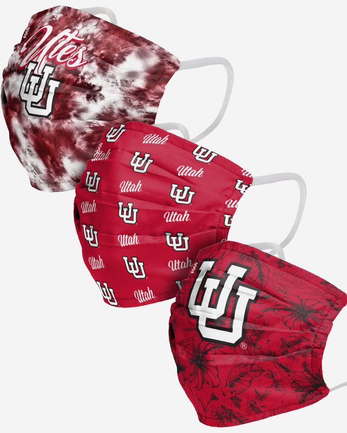 Utah Utes Womens Matchday 3 Pack Face Cover FOCO - FOCO.com