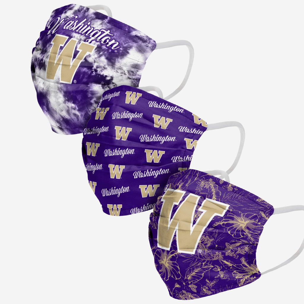 Washington Huskies Womens Matchday 3 Pack Face Cover FOCO - FOCO.com