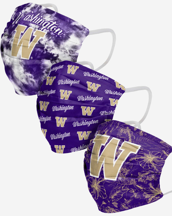 Washington Huskies Womens Matchday 3 Pack Face Cover FOCO - FOCO.com