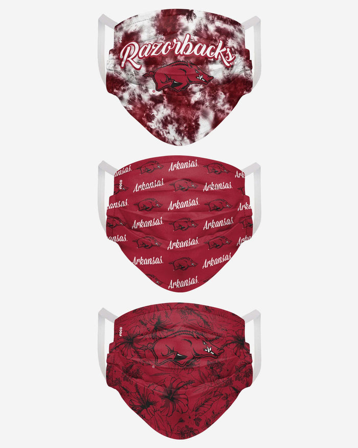 Arkansas Razorbacks Womens Matchday 3 Pack Face Cover FOCO - FOCO.com