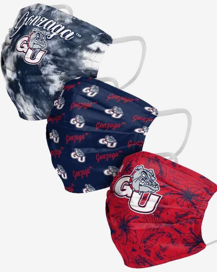 Gonzaga Bulldogs Womens Matchday 3 Pack Face Cover FOCO - FOCO.com