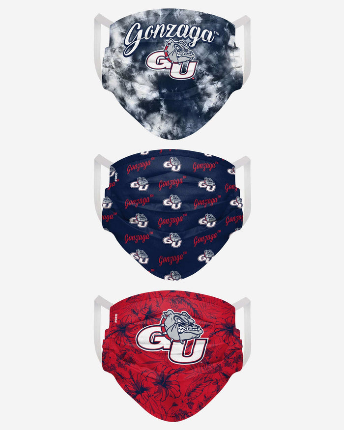 Gonzaga Bulldogs Womens Matchday 3 Pack Face Cover FOCO - FOCO.com