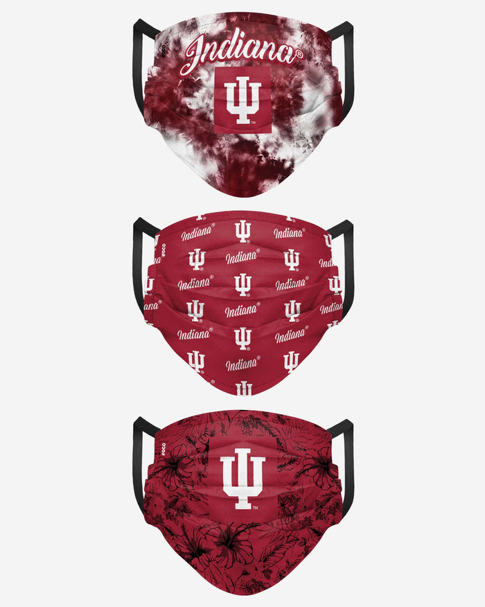 Indiana Hoosiers Womens Matchday 3 Pack Face Cover FOCO - FOCO.com