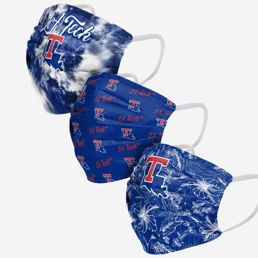 Louisiana Tech Bulldogs Womens Matchday 3 Pack Face Cover FOCO - FOCO.com