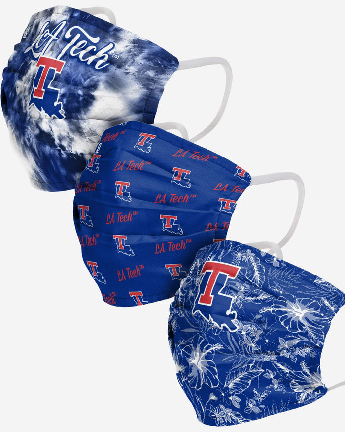 Louisiana Tech Bulldogs Womens Matchday 3 Pack Face Cover FOCO - FOCO.com