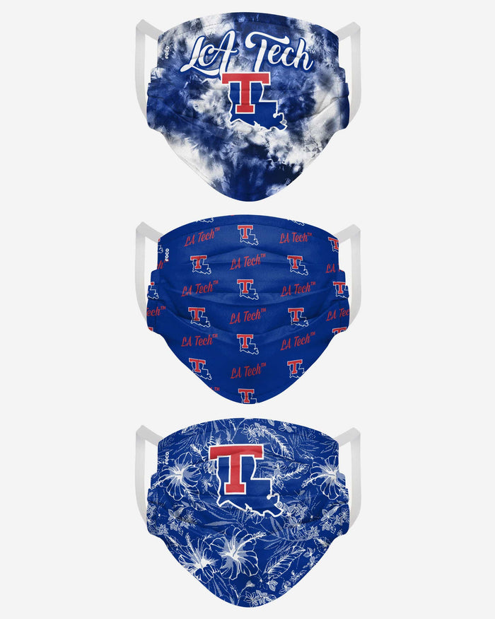 Louisiana Tech Bulldogs Womens Matchday 3 Pack Face Cover FOCO - FOCO.com