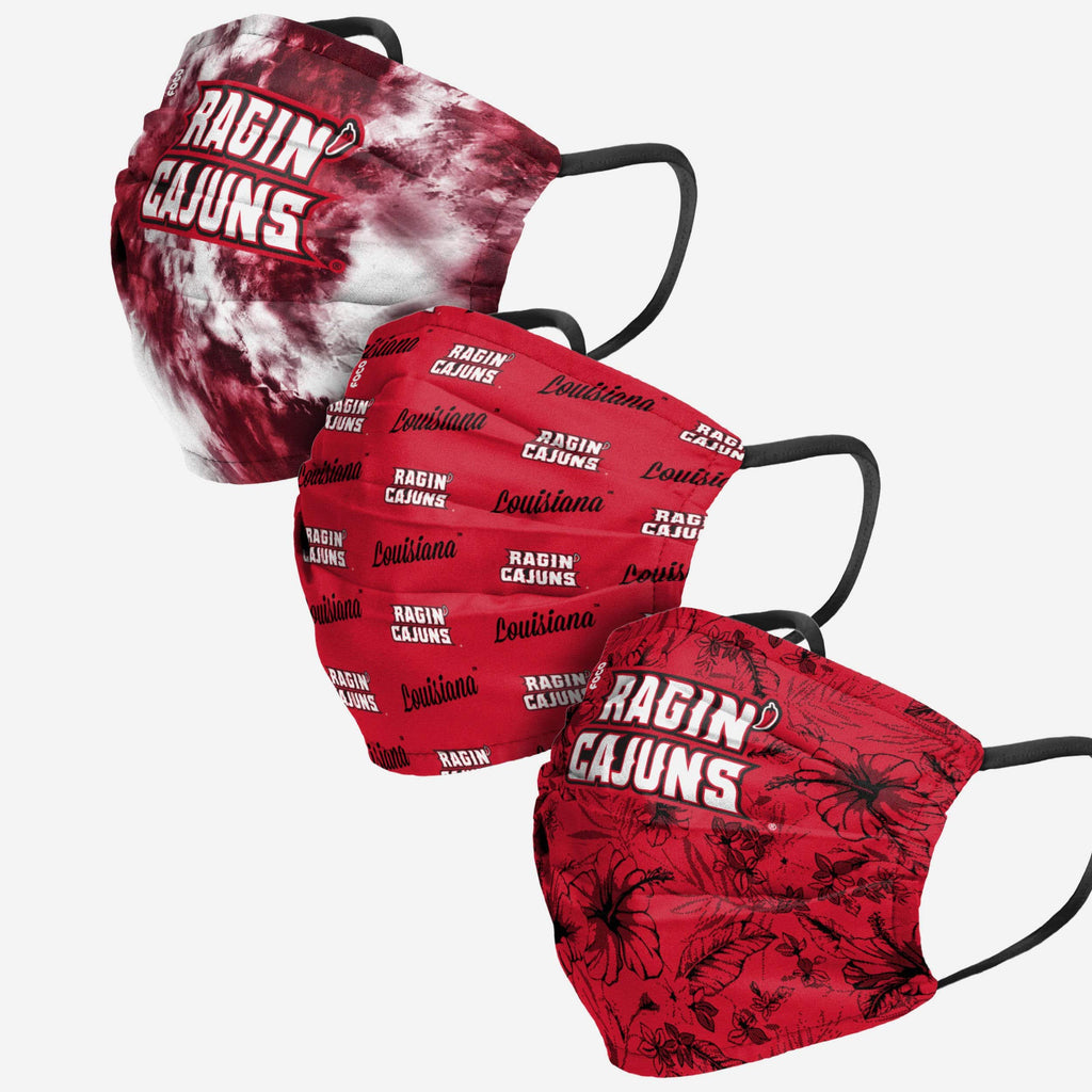 Louisiana Ragin' Cajuns Womens Matchday 3 Pack Face Cover FOCO - FOCO.com