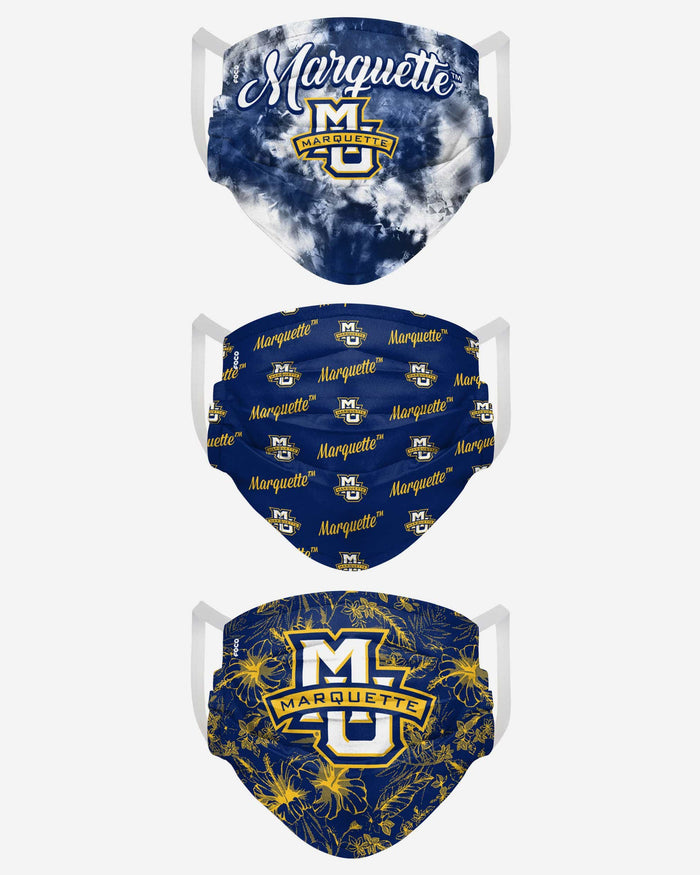 Marquette Golden Eagles Womens Matchday 3 Pack Face Cover FOCO - FOCO.com