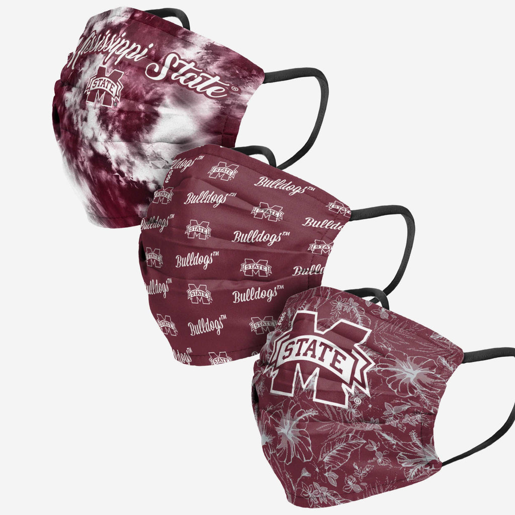 Mississippi State Bulldogs Womens Matchday 3 Pack Face Cover FOCO - FOCO.com