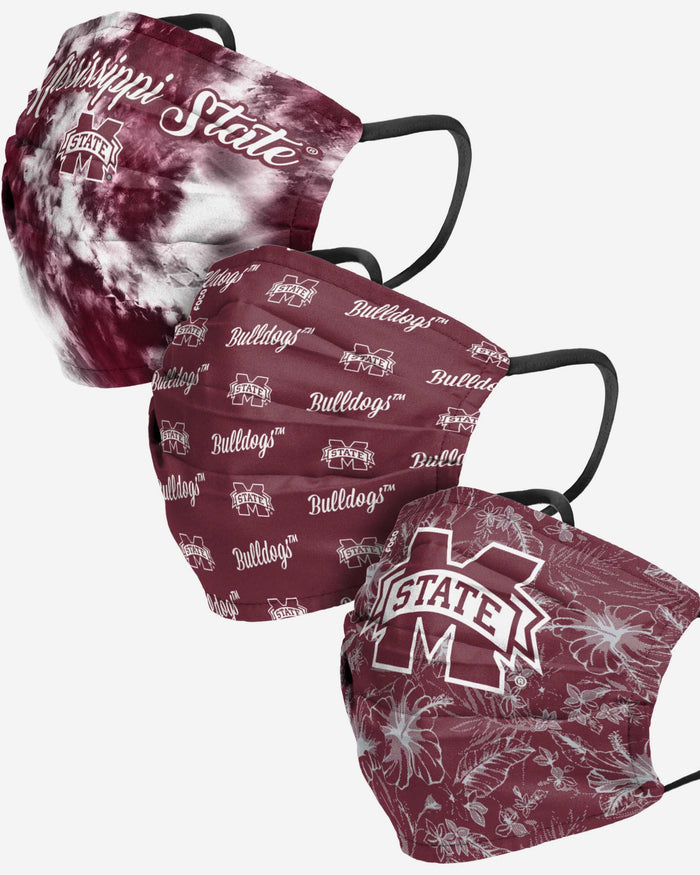 Mississippi State Bulldogs Womens Matchday 3 Pack Face Cover FOCO - FOCO.com