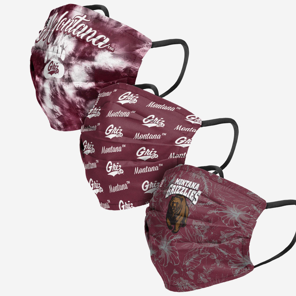 Montana Grizzlies Womens Matchday 3 Pack Face Cover FOCO - FOCO.com